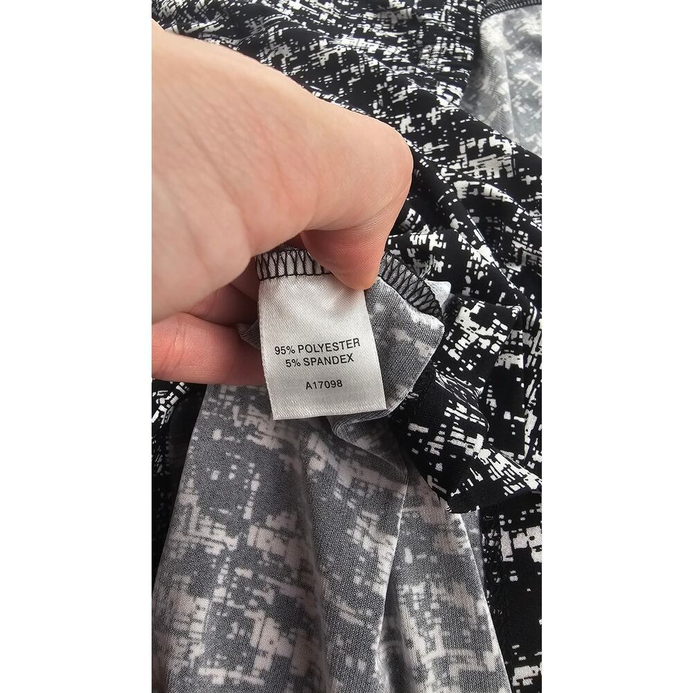 Vintage appleseeds PETITE L PL black white paint splatter pull on skirt modest + - Picture 4 of 6